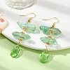 Dyed Natural Quartz Crystal Nugget & Teardrop Dangel Earrings EJEW-TA00314-02-2