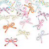 22Pcs 11 Colors Opaque Printed Acrylic Pendants MACR-TA0002-87-3
