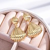 Rack Plating Brass Dangle Stud Earrings for Women EJEW-C125-23D-G-1