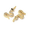 Brass Micro Pave Clear Cubic Zirconia Pendants KK-Q031-41G-01-2