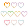 10Pcs 10 Colors Baking Paint Alloy Spring Gate Rings FIND-TA0009-95-2