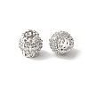 Brass Micro Pave Cubic Zirconia European Beads KK-U067-08P-06-1