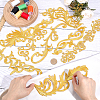 10 Pairs 10 Styles Ethnic Style Computerized Metallic Thread Embroidery Cloth Iron on/Sew on Ornament Accessories PATC-ME0001-23-3