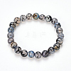 Natural Dragon Veins Agate Beaded Stretch Bracelets BJEW-Q692-02C-7