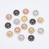 Multi-Petal Brass Micro Pave Cubic Zirconia Bead Caps ZIRC-NB0001-44-4