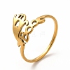 304 Stainless Steel Hollow Out Ghost with Word Boo Finger Ring for Women RJEW-K239-05G-3