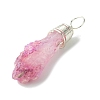 5Pcs Electroplated Natural Quartz Pendants PALLOY-JF03162-4