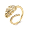 Brass Micro Pave Cubic Zirconia Open Cuff Rings RJEW-K263-12G-1