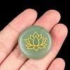 Symbol Natural Green Aventurine Flat Round Palm Stones PW-WGE396D-01-1