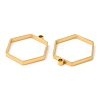304 Stainless Steel Open Back Bezel Hexagon Pendants STAS-Z040-12G-2