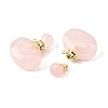 Natural Rose Quartz Perfume Bottle Pendants G-L623-07G-04-2