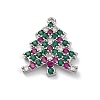 Christmas Series Brass Micro Pave Cubic Zirconia Pendants KK-Q010-01P-07-1