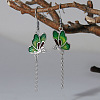Alloy Enamel Butterfly Dangle Earrings for Women WG8FBC4-01-2