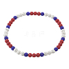 1Pc Polymer Clay Rhinestone Round Beaded Stretch Necklaces NJEW-SP0001-14D-1