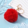 Faux Rabbit Fur Pom Pom Ball Keychain KEYC-FS00031-05-3