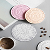 1Pc Round Glass Coasters AJEW-LP0007-03-3