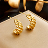 Minimalist Twisted Metal Titanium Steel Earrings for Women ST8265068-1