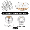 Beebeecraft Round 925 Sterling Silver Beads STER-BBC0005-39B-2
