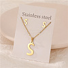 Stainless Steel Letter Pendant Necklaces & Stud Earrings Sets WG3FD2C-19-1