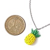 Pineapple Woven Glass Seed Beads Pendant Necklaces NJEW-JN05032-3