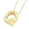 Brass & Plastic Pearl Letter Pandent Box Chain Necklaces for Women NJEW-U017-01G-17-2