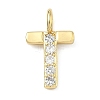 Brass Micro Pave Clear Cubic Zirconia Pendants KK-I476-01G-T-1