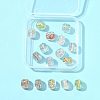 16Pcs 7 Colors Handmade Foil Lampwork Beads FOIL-FS0001-03-7