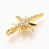 Brass Micro Pave Clear Cubic Zirconia Pendants ZIRC-O036-38G-3