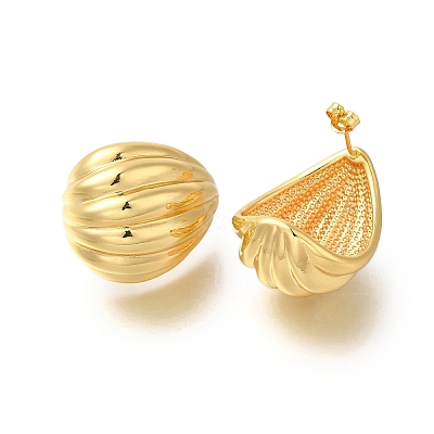 Rack Plating Textured Chunky Brass Stud Earrings EJEW-I310-24G-1