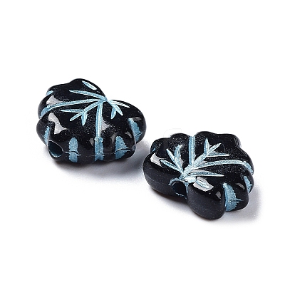Black Opaque Acrylic Beads OACR-G016-34A-1
