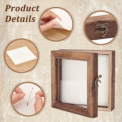 Wood Jewelry Presentation Boxes with White EVA Foam Mat Inside ODIS-WH0061-06B-1