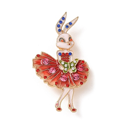 Ballerina Bunny Enamel Pins JEWB-F045-04G-01-1