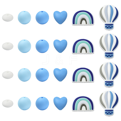26Pcs Food Grade Eco-Friendly Silicone Beads SIL-YW0002-42B-1