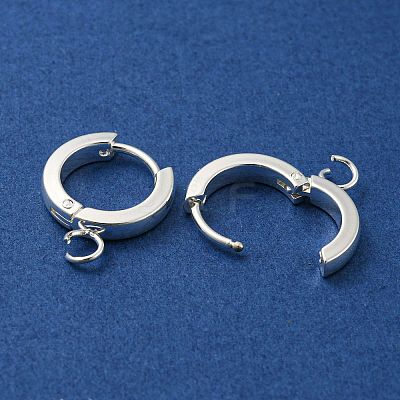 201 Stainless Steel Huggie Hoop Earrings Findings STAS-A167-01J-S-1