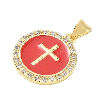 Religion Cross Brass Micro Pave Clear Cubic Zirconia Pendants CU-CBA83A6-03B-G03-1