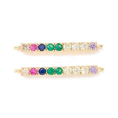 Rack Plating Brass Micro Pave Cubic Zirconia Connestor Charms KK-D073-03G-02-NR-1