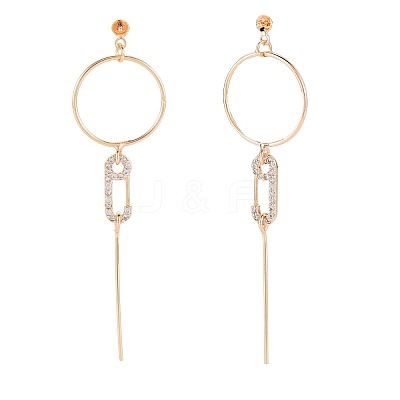 Brass Micro Pave Clear Cubic Zirconia Stud Earring Findings KK-S364-144-1