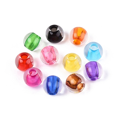 Transparent Acrylic European Beads OACR-Q200-07-1