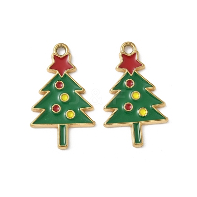 304 Stainless Steel Enamel Pendants STAS-L300-012G-28-1