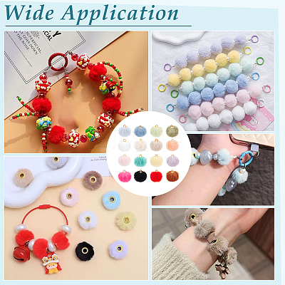 96Pcs 16 Colors Plush Pompom Pendants FIND-PH0027-63-1