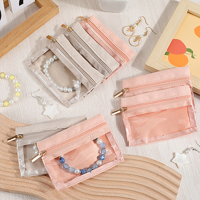 4 Sets 2 Colors Polyester Makeup Storage Zipper Bags AJEW-CN0003-05-1
