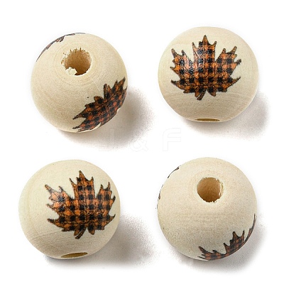 Autumn Wood European Beads WOOD-H105-04B-01-1