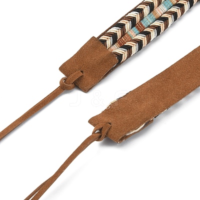 Imitation Leather Braided Southwestern Cowboy Hat Belt FIND-WH0033-07-1
