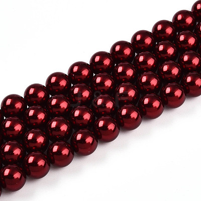 Baking Paint Pearlized Glass Pearl Bead Strands HY-N002-8mm-A13-1