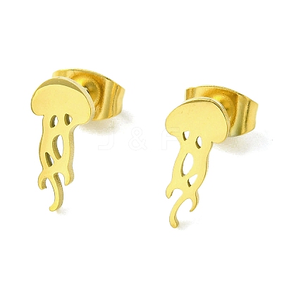 Cute Little Animal Theme 304 Stainless Steel Stud Earrings EJEW-B041-04C-G-1