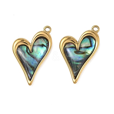 Natural Paua Shell Pendants STAS-G397-23G-02-1