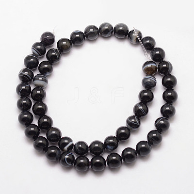 Natural Black Agate Bead Strands LS-G-K166-13-10mm-05-1