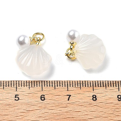 Natural Agate Shell Shaped Pendants G-U025-06G-1