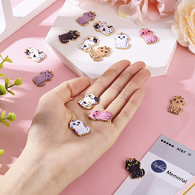 14Pcs 7 Styles Rack Plating Alloy Enamel Pendants FIND-TA0005-24-1