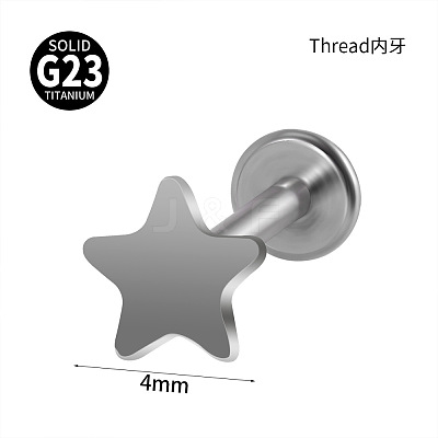 G23 Titanium 17 Gauge Internally Threaded Labrets WGEEA58-21-1